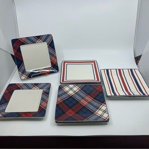 Tommy Hilfiger Plaid Appetizer Plates set of 8